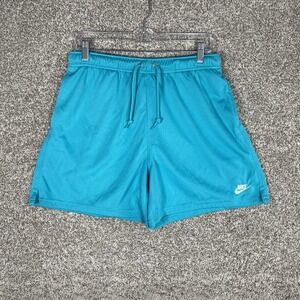 Nike Club Mesh Flow Shorts Mens Medium Turquoise Blue FN3514-345 Gym Activewear